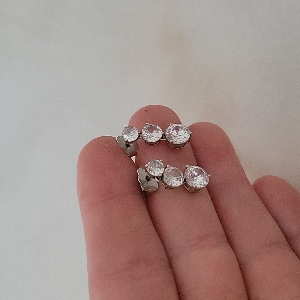 Silver cubic zirconia earrings